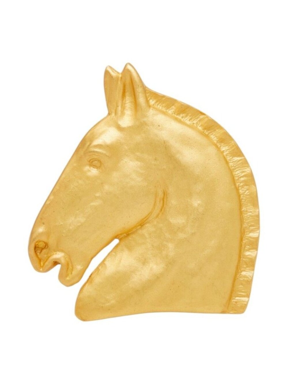 Hermes Cheval Horsehead Brooch Gold Plated